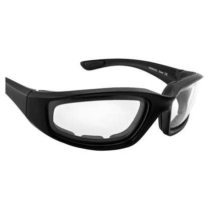 MF MotoFrames Payback Padded Motorcycle Sunglasses Black Frames - color: Black Frame/Clear Lens