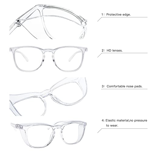 JOO'RTI Anti-Fog Safety Goggles Anti-Blue Light Saftey Glasses Anti-Dust Protective Eyewear for Women and Men - color: Clear