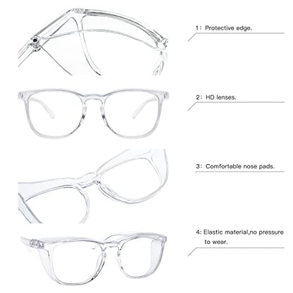 JOO'RTI Anti-Fog Safety Goggles Anti-Blue Light Saftey Glasses Anti-Dust Protective Eyewear for Women and Men - color: Clear