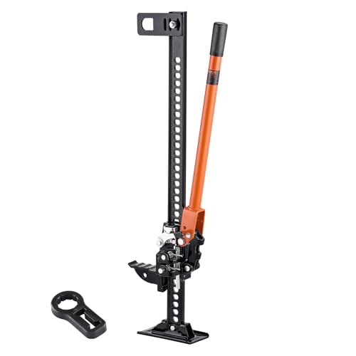 VEVOR Farm Jack, 36" Utility High Lift Farm Jack, 3.18 Ton (7,000 lbs) Capacity Ratcheting Off Road Utility Jacks, Heavy-Duty Lift Jacks with 5.12"-30.3" Lifting Range for Tractor, Truck, SUV - size: 36 inch