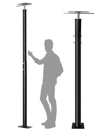 House Floor Jacks for Foundation, 48"- 93" Height Range Lifting Shore and Jack Post, Telescoping Jack Basement House Jack Post Pole for Leveling, 18000 lbs Max Load Capacity - color: Obsidian, size: 48-93 Inches(1 Pack)