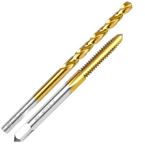 M3x0.5 Tap and 2.5mm Drill Bit for Metal,M2 HSS Metric Drill and Tap Set | Combination of Drill and Tap Kit for Metal - size: M3 x 0.5 Tap - 2.5mm Drill