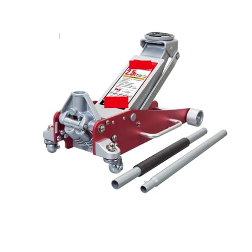 Hydraulic Low Profile Aluminum and Steel Racing Floor Jack with Dual Piston Quick Lift Pump 1.5-3 Ton Capacity Black(T825011L) - color: T825011L