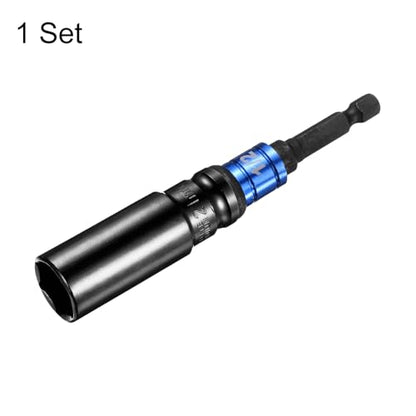 HARFINGTON Deep 6-Point Impact Socket 1/2" Drive 21mm Metric Socket 3" Length with 1/4" Hex Shank Adapter, CR-V Steel Socket Adapter Accessory Tool Set Kit for Hex Bolts Nuts - size: 21mm
