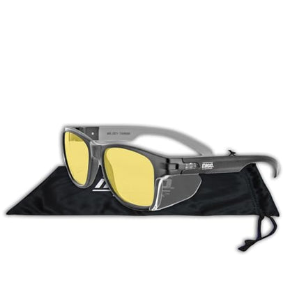 MAGID Gemstone Y50 Performance Anti-Fog Safety Glasses with Side Shields - color: Amber Lens | Black Frame, size: 24 Pairs