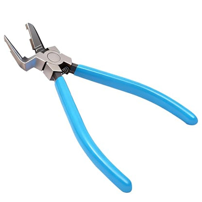 Upgraded Panel Clip Pliers, Automotive Trim Removal Tool for Car Interior Fasteners, High Carbon Steel V-Shaped Clip Removal Pliers with Ergonomic Non-Slip Handle, Spring-Assisted, Blue Handle - color: 4nd Blue