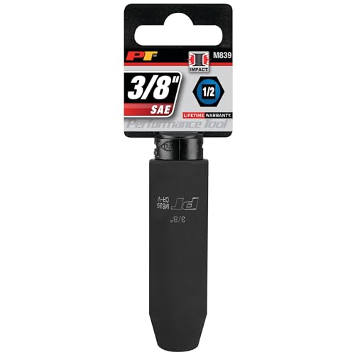 Performance Tool M839 1/2 Drive Impact Socket, 3/8 - size: 3/8", style: Deep Wall Impact