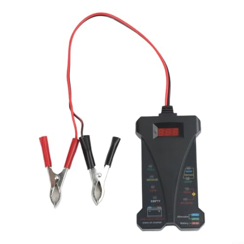 12V Digital Car for battery Tester, for JFIND Voltmeter Alternator for Performance Analyzer with 30A Clips, LED Backlit Display Diagnostic Tool for Vehicle(black)