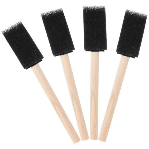 Milisten Car Vent Cleaner Brush Set 4pcs with Wooden Handles Soft Sponge Auto Detailing Brushes for Car Interior Air Conditioner and Dashboard Cleaning Tools
