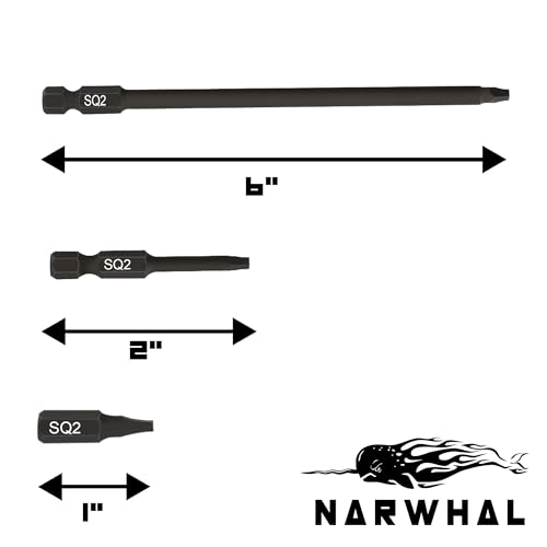 Robertson Square Bit #2 Set (3 Pack in Extra Long 6", Standard 2", and Screwdiver Bit Size1) Hex Shank and Magnetic Tipped - style: Square #2