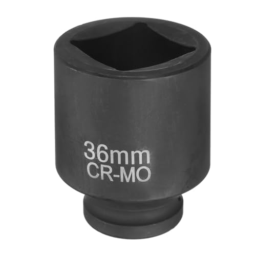 HARFINGTON 4 Point Square Socket 3/4" Drive 36mm Metric Square Impact Socket CR-MO Blackening Standard Wheel Sleeve Pneumatic Sleeve Tool for Auto Repair Mechanical Maintenance Home Use - size: 3/4"/36mm