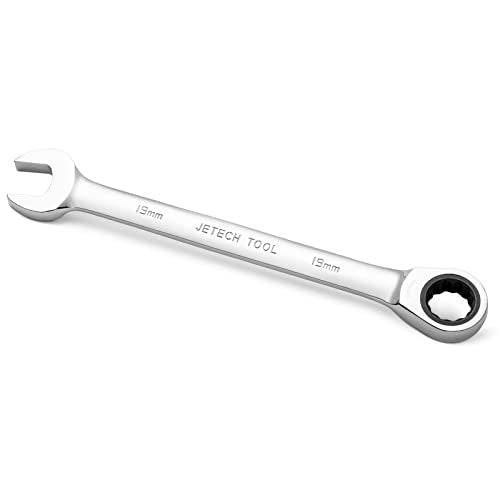 Jetech 19mm Ratchet Wrench, Ratcheting Combination Wrench Metric, Industrial Grade Gear Spanner with 12-Point Design, 72-Tooth Ratchet, Chrome Vanadium Steel for Auto & DIY Repair - size: 19mm