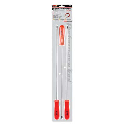 Performance Tool W924 Long Shaft Screwdriver Set, 3-Piece - size: 3pc Hi-Vis Long Shaft Screwdriver Set