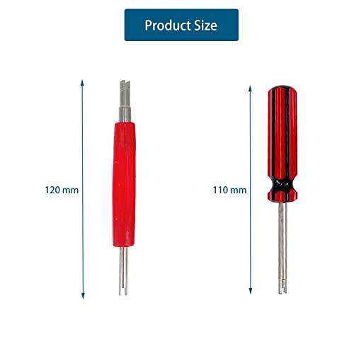ZUFECY Tire Valve Removal Tool Installation Kit, 4-Way Valve Tool Single/Dual Head Valve Core Remover Tire Repair Stem Tool (6PCS)