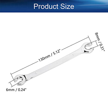 Heyiarbeit Flare Nut Wrench, 6mm x 8mm Metric Double Open End, 1 Pcs - size: 6*8mm, style: 1PC