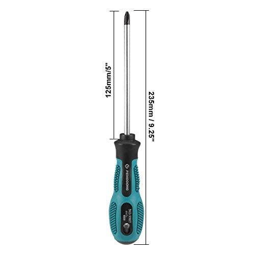 uxcell #2 Phillips Screwdriver 5 Inch Round Shaft Non Slip Comfortable Handle - size: PH2 x 5"