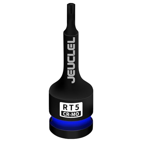 RT5 Spline Bit Socket, 1/2" Drive Spline Hex 6 Point Impact Socket | 3-Inch, Cr-Mo Steel, Lengthen Screwdriver Adapter for Electric Ratchet Wrenches, Fastening Screws, Socket Wrench, Head Drill - size: RT5