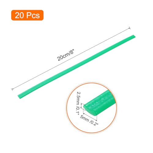MECCANIXITY 20pcs 8 Inch Plastic Welding Rods PE Welding Strips Welder Rods for Plastic Welder,Car Bumper, Kayak Repair, Green - color: Green, size: 8 Inch