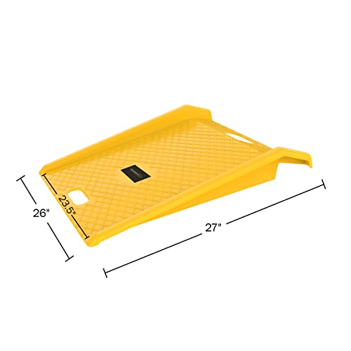 Curb Ramp - Heavy Duty, Portable Ramp with 1000lb Weight Capacity - For Furniture Dollies, Hand Trucks, or Moving Carts by Stalwart (Yellow) - size: Regular