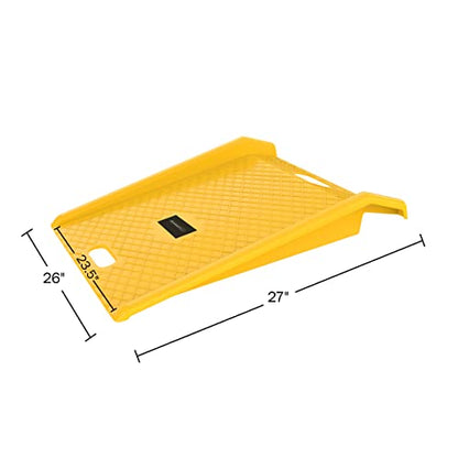 Curb Ramp - Heavy Duty, Portable Ramp with 1000lb Weight Capacity - For Furniture Dollies, Hand Trucks, or Moving Carts by Stalwart (Yellow) - size: Regular