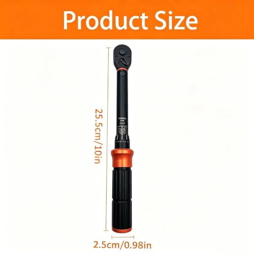 32-Piece 1/4" Drive Click Torque Wrench Set, 3.7-18.5 ft.lb (5-25 Nm), 72-Tooth, Dual-Direction, Includes Spark Plug Sockets & Torx Bits for Motorcycle, Car, ATV & Small Engine Repair