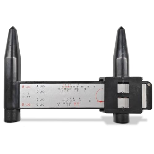 Wheel PCD Gauge, 4 5 6 8 Holes Wheel Rim Bolt Pattern Quick Measuring Tool, Lug Bolt Pattern Gauge Sliding Caliper, PCD Ruler Lugs Tool