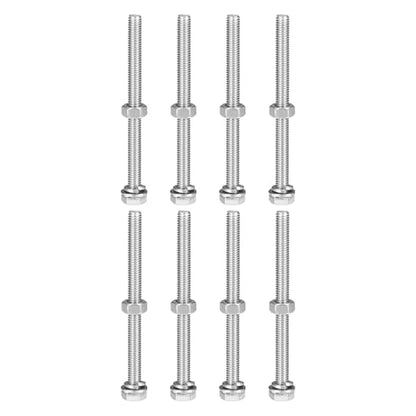 uxcell M6 x 80mm Hex Head Screws Bolts, Nuts, Flat & Lock Washers Kits, 304 Stainless Steel Fully Thread Hexagon Bolts 8 Sets - size: M6 x 80mm