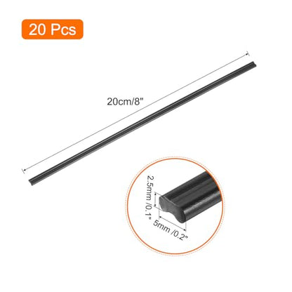20pcs 8 Inch Plastic Welding Rods PP Welding Strips Welder Rods for Car Bumper, Kayak Repair, Plastic Welder, Black