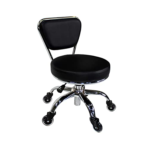 MAYAKOBA Dayton Garage Rolling Seat (Black Upgrade Casters) Pneumatic, Short Stool with Adjustable Height 13"-15", Perfect for Garage Task, Home Cleaning, Bathroom Short Seat, Technician Task - color: Black (Upgrade)