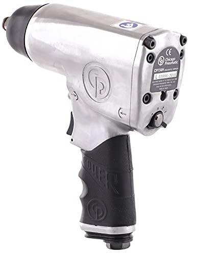 Chicago Pneumatic CP734H - 1/2 Inch Air Impact Wrench, Pistol Handle, Max Torque Reverse Output 425 ft. lbf / 576 Nm, 9,500 RPM, Pin Clutch, Industrial Tool, Automotive