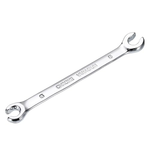 HARFINGTON Flare Nut Metric Wrench 6mm x 8mm CR-V Mirror Polished Chrome Plating Metric Wrench for DIY Hand-making Automotive Repairs and Household Maintenance - size: 6mm x 8mm