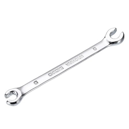 HARFINGTON Flare Nut Metric Wrench 6mm x 8mm CR-V Mirror Polished Chrome Plating Metric Wrench for DIY Hand-making Automotive Repairs and Household Maintenance - size: 6mm x 8mm