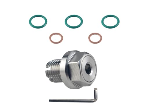DEWHEL Stainless Steel M14.1-1.5 x 15mm Oversize Piggyback Oil Drain Plug Self Tapping Oil Pan Thread Repair Kit W/O-ring and Hexagonal Wrench