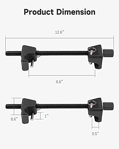 2pc Macpherson Strut Spring Compressor Tool Set with 10.5" Range, Heavy Duty Coil Spring Compressor Tools with 1/2" Square Drive, 13/16" Hex Strut Compressors for Car Truck - Black