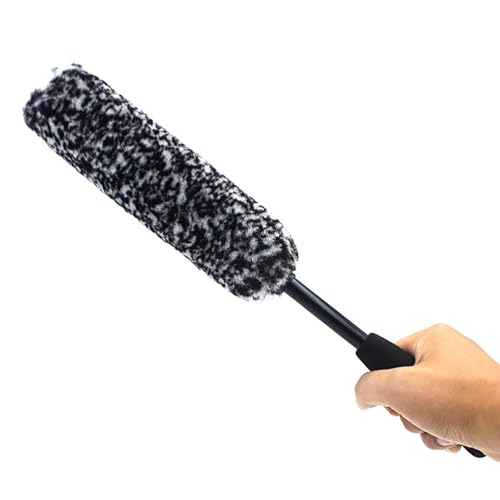 Bendable Wheel Cleaner Brush, Soft Rim Cleaning Brush, Non-Slip Long Handle, for Wheels, Rims, Small Slots & Brake Dust Crevices(Large) - size: Large