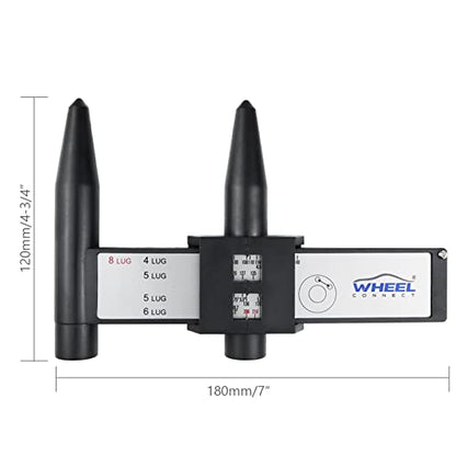 WHEEL CONNECT PCD Gauge，Wheel/Rim Bolt Pattern Measuring Tool, PCD Ruler, Sliding Caliper for 4 5 6 8 Holes - color: Style-A
