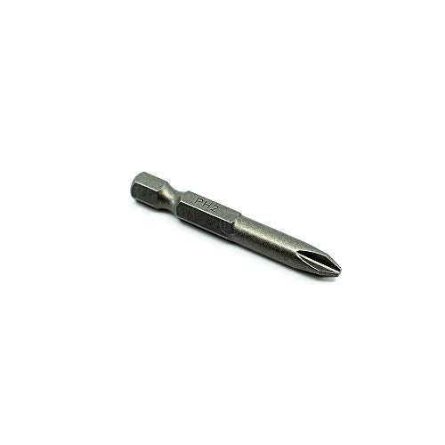 Benchmark Abrasives 1/4 Inch Hex Anti Slip Phillips Insert Screw Head Screwdriver Bits, Rotary Drill Bits for Repairing Electronics, Automotive Parts, Furniture (50 Pack) - (PH2 x 2") - size: PH2 x 2"