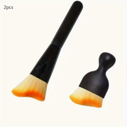 2-Piece Car Interior Detailing Brush Set, Ultra-Soft Bristle Dust Sweepers for Air Vents, Dashboard, and Keyboard Crevices, Long and Short Handle Auto Dusting Tools