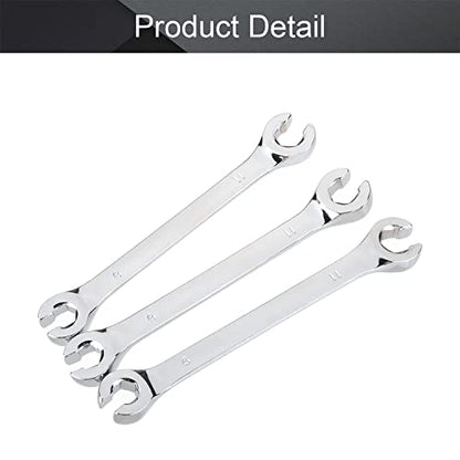 Utoolmart Flare Nut Wrench, 9mm x 11mm Metric Double Open End, 3Pcs - color: 3pcs, size: 9x11mm