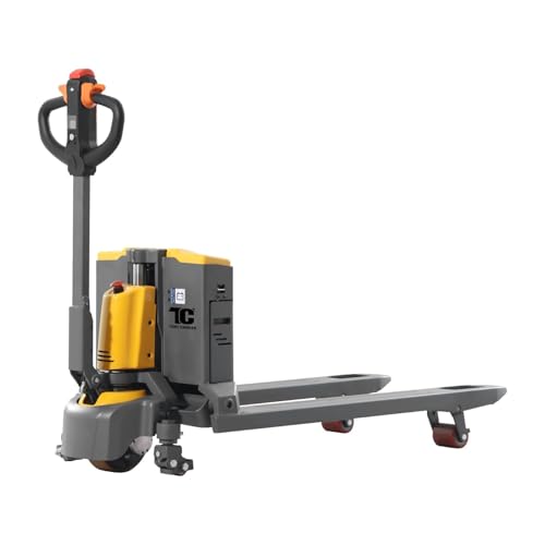 Tory Carrier Full Electric Pallet Jack, Powered Pallet Truck, 3300 lbs Capacity, 48 x 27 Forks, Li-on Battery Walkie Pallet Lift for Material Handling - color: Yellow-3300lbs