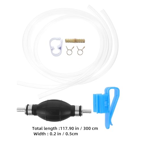 Gasoline Siphon Kit Manual Hand Pump Fuel Transfer Hose for Cars Motorcycles Boats Lightweight PVC Plastic Oil Extraction