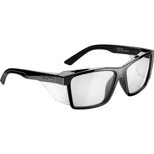 STKS 420, Full Frame Shield Safety Glasses, Anti Scratch and Anti Fog Coating - color: Black