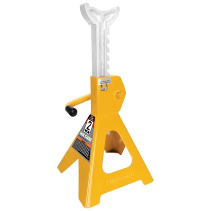 Performance Tool W41021 Ratchet Style Jack Stand Set for Lifting Vehicles During Maintenance, Yellow, 2-Ton - size: 2-Ton, style: 2 Ton (4,000 lbs.) Jack Stand