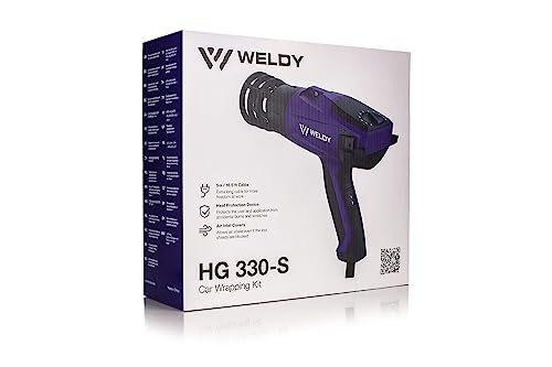 WELDY - HG 530-A - Heat Gun for Car Wrap; Light Weight - High-Performance 176F to 1,112F - Nozzle Heat Protection Device- 16 Ft Cord - Air Intake Guards - Precision Digital Readout