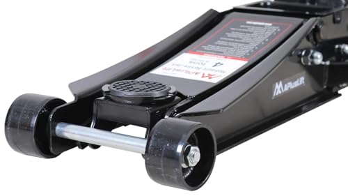 APlusLift FE400B 4 Ton Low Profile Steel Racing Floor Jack Lift Up To 21" | ASME PASE-2019 certified dual piston quick lift design, 3-15/16" minimum height, 360° swivel casters perfect for racing cars