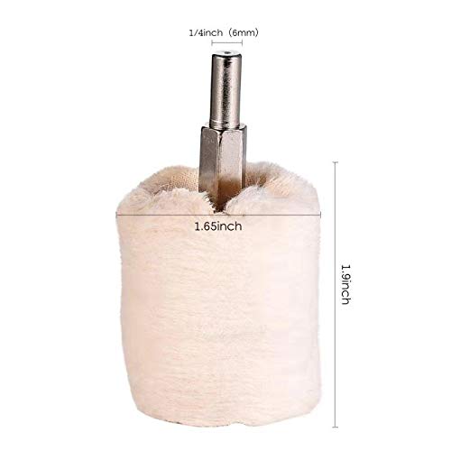 Buffing Polishing Wheel For Drill - White Polishing Wheel Cone/Column/Mushroom/T Shape 2/3/4 inch Wheel Grinding Head With 1/4'' Handle For Manifold/Aluminum/Stainless Steel/Chrome,6Pcs