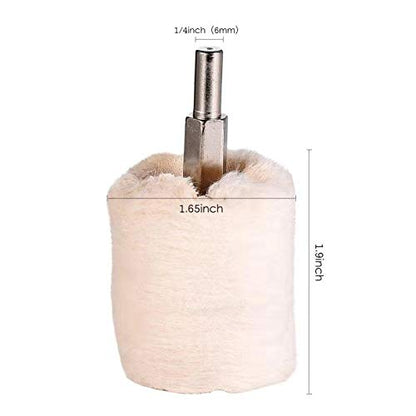 Buffing Polishing Wheel For Drill - White Polishing Wheel Cone/Column/Mushroom/T Shape 2/3/4 inch Wheel Grinding Head With 1/4'' Handle For Manifold/Aluminum/Stainless Steel/Chrome,6Pcs