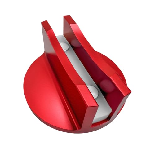 Universal Magnetic Jack Pad, 0.47" Width Slotted Jack Puck Heavy Duty Pinch Weld Frame Rail Protector, Aluminum Grooved Jacking Adapter Automotive Repair Accessories (Red) - color: Red