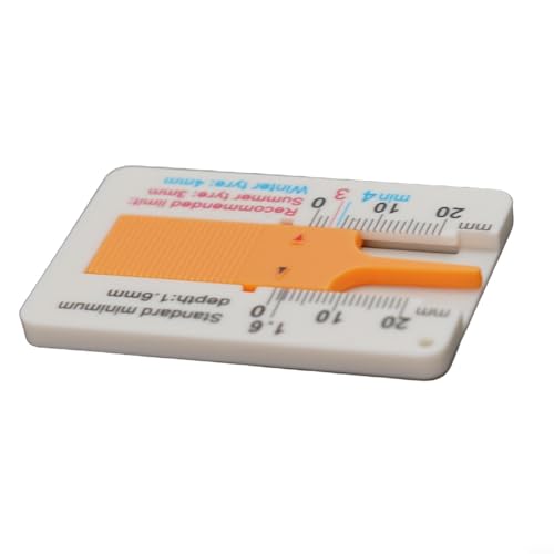 Plastic Tire Tread Depth Gauge 0-20mm, Pocket Size Vernier Caliper Ruler for Car Truck Summer Winter Tyre Wear Check, Lightweight Tool