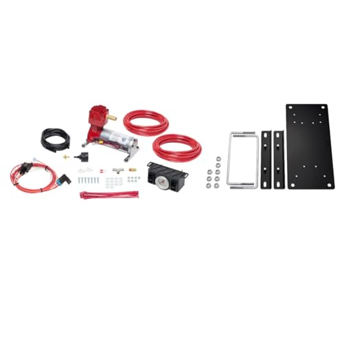 TrendsAuto Firestone Airide Red Label Rear Air Springs Kit & Air Command Heavy Compressor with Dual Analog Gauge System fits 2011-2016 F250 F350 | Includes TrendsAuto Decal - size: Dual Path (Analog Only)